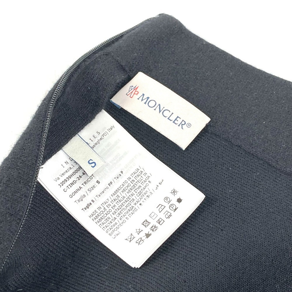 MONCLER Logo Patch GONNA TRICOT KNITWEAR SKIRT Apparel Long Skirt Wool Women's Black