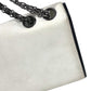 CHANEL 2.55金具 バイカラー ロゴ 斜め掛け カバン Wチェーンバッグ フラップ ショルダーバッグ レザー レディース ホワイト