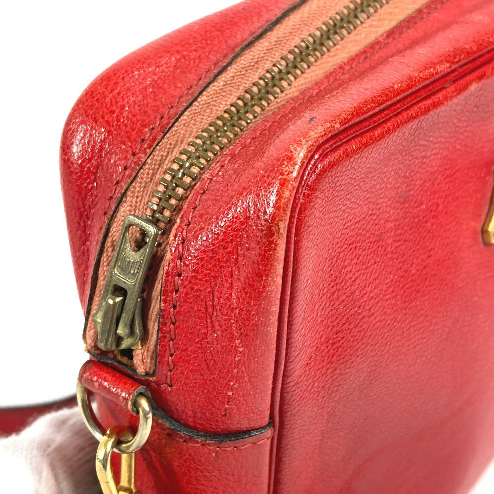 HERMES Vintage Cheval Horse Jockey Bag Pochette Crossbody Shoulder Bag Leather Unisex Red