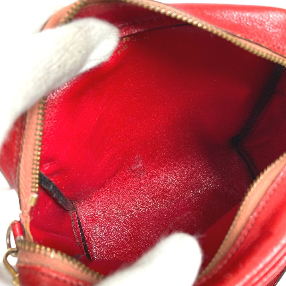 HERMES Vintage Cheval Horse Jockey Bag Pochette Crossbody Shoulder Bag Leather Unisex Red