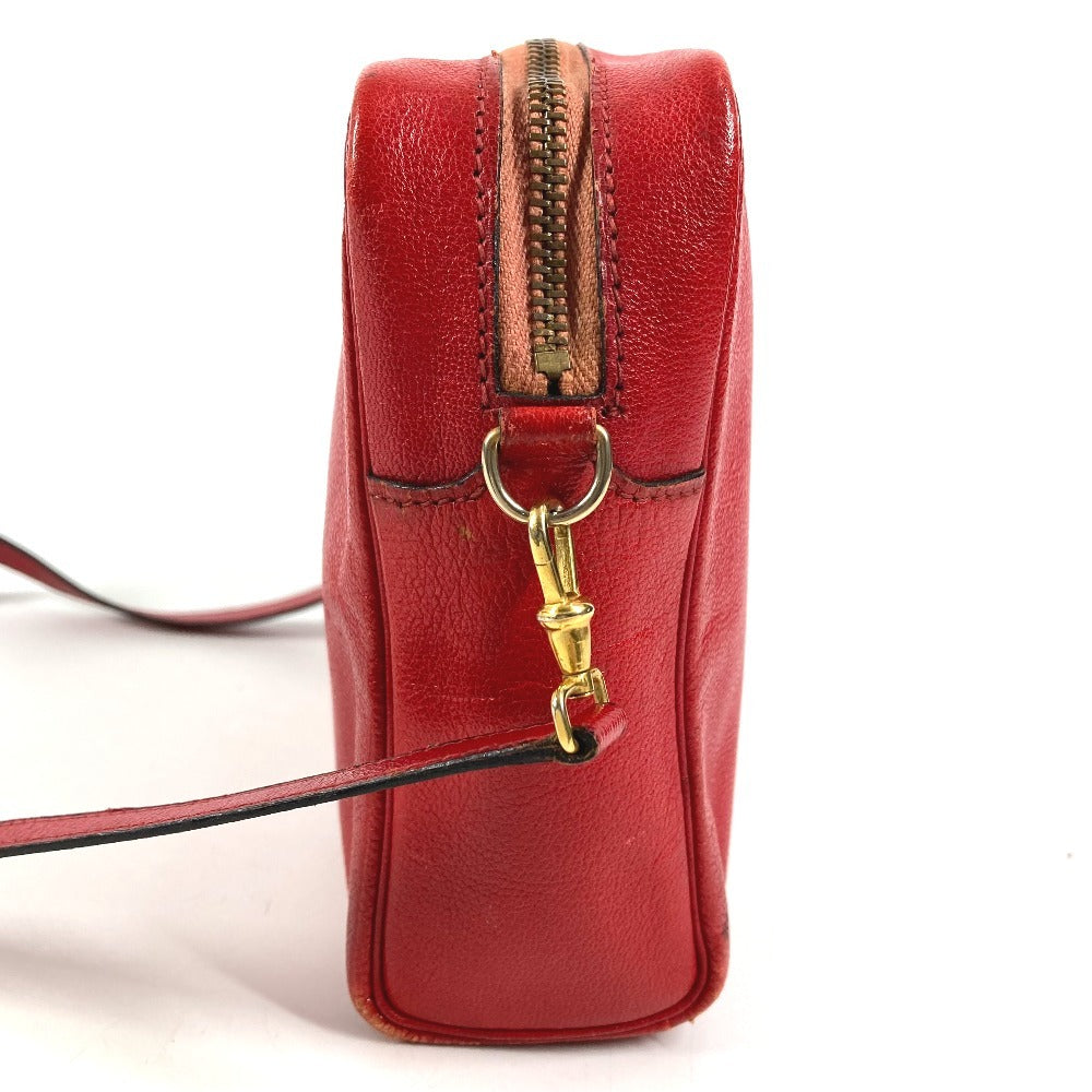HERMES Vintage Cheval Horse Jockey Bag Pochette Crossbody Shoulder Bag Leather Unisex Red