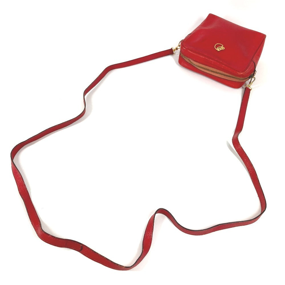 HERMES Vintage Cheval Horse Jockey Bag Pochette Crossbody Shoulder Bag Leather Unisex Red
