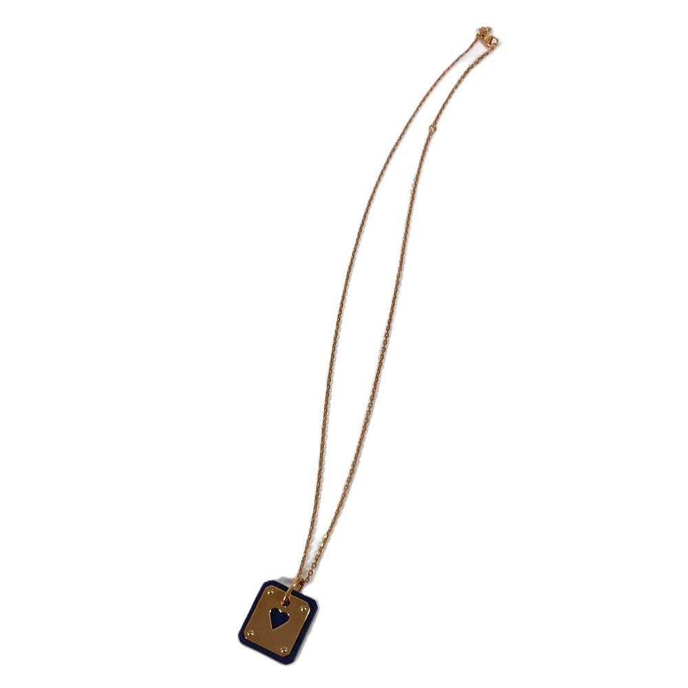 HERMES ハート チェーン アスドゥクール PM アスドゥクールPM ペンダント アクセサリー ネックレス レザー レディース ブラック
