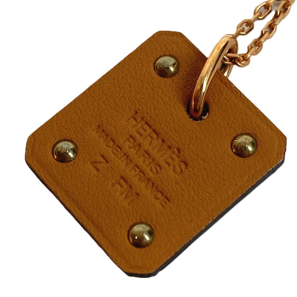 HERMES ハート チェーン アスドゥクール PM アスドゥクールPM ペンダント アクセサリー ネックレス レザー レディース ブラック