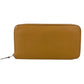 HERMES Azap Long Silkin Wallet Round Zipper Long Wallet Epsom Unisex Beige