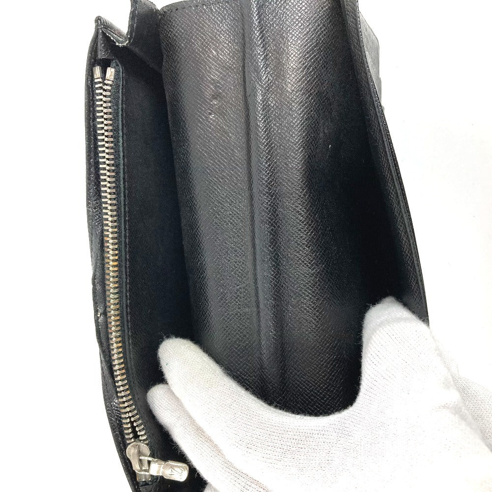 LOUIS VUITTON N62665 Damier Graphite Portefeuille Brazza Wallet Long Wallet Damier Graphite Canvas Unisex Black