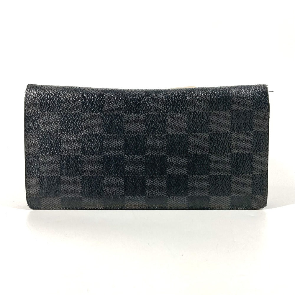 LOUIS VUITTON N62665 Damier Graphite Portefeuille Brazza Wallet Long Wallet Damier Graphite Canvas Unisex Black