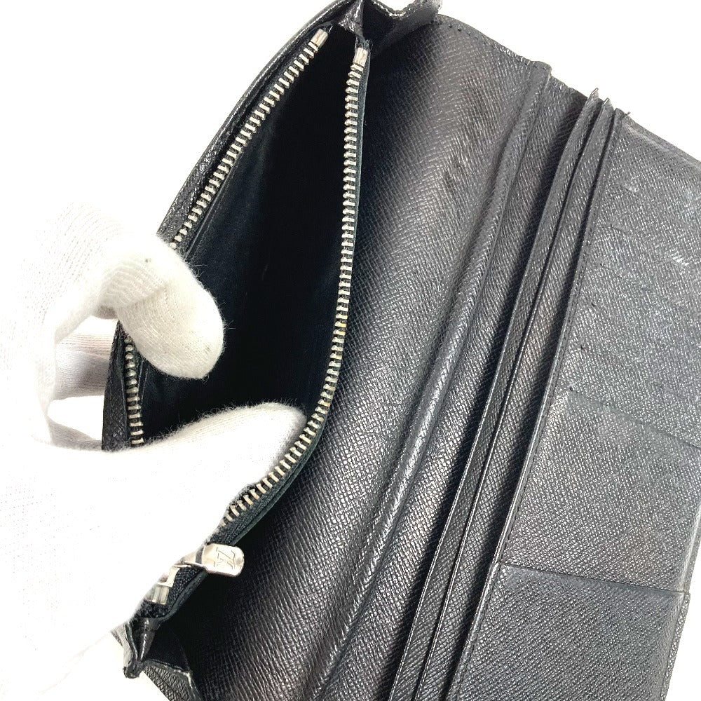 LOUIS VUITTON N62665 Damier Graphite Portefeuille Brazza Wallet Long Wallet Damier Graphite Canvas Unisex Black
