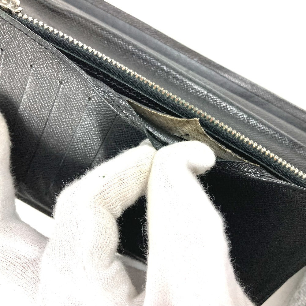 LOUIS VUITTON N62665 Damier Graphite Portefeuille Brazza Wallet Long Wallet Damier Graphite Canvas Unisex Black