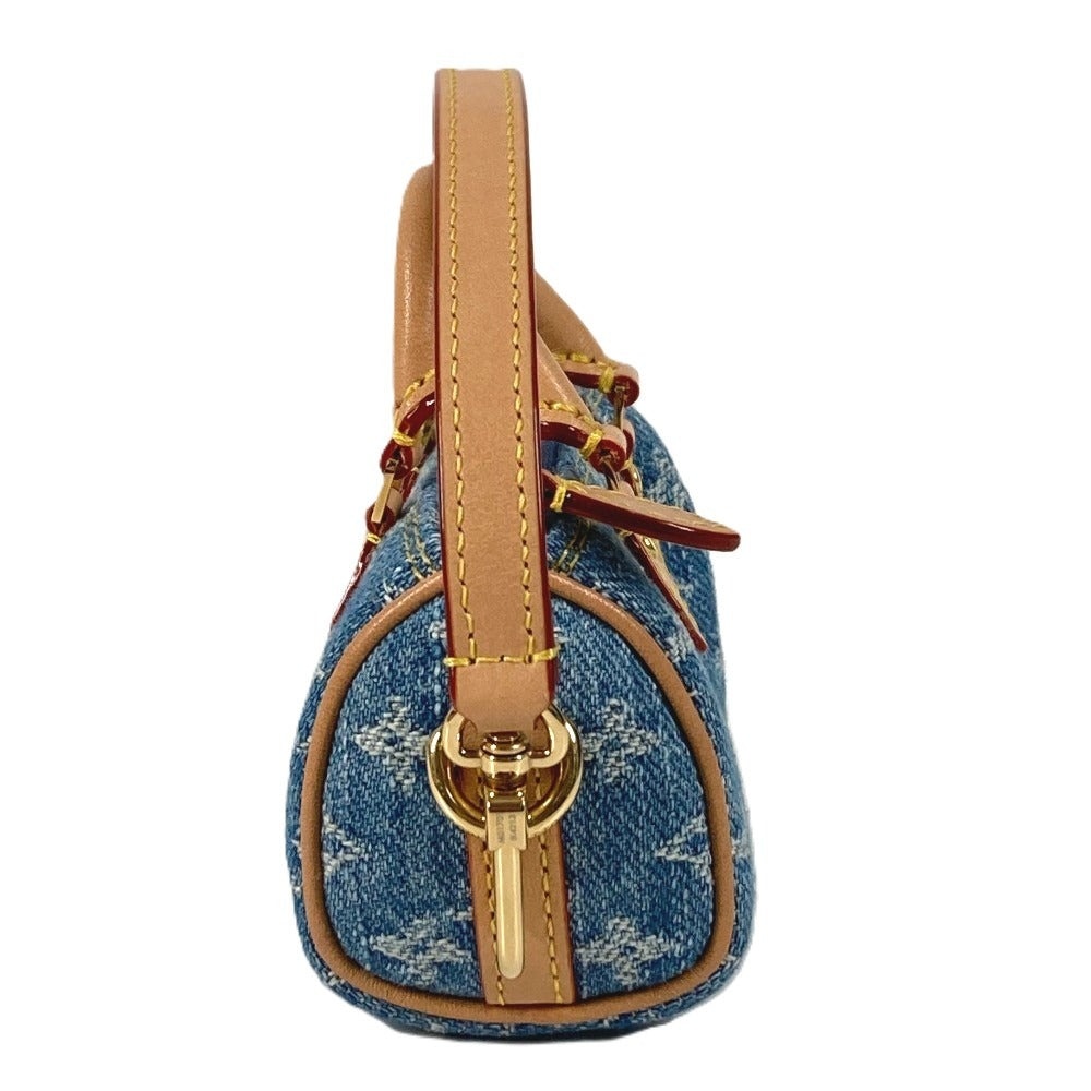 LOUIS VUITTON M01701 Monogram Denim Bijou Sac Micro Speedy Bag Charm Key Holder Monogram Denim Unisex Blue
