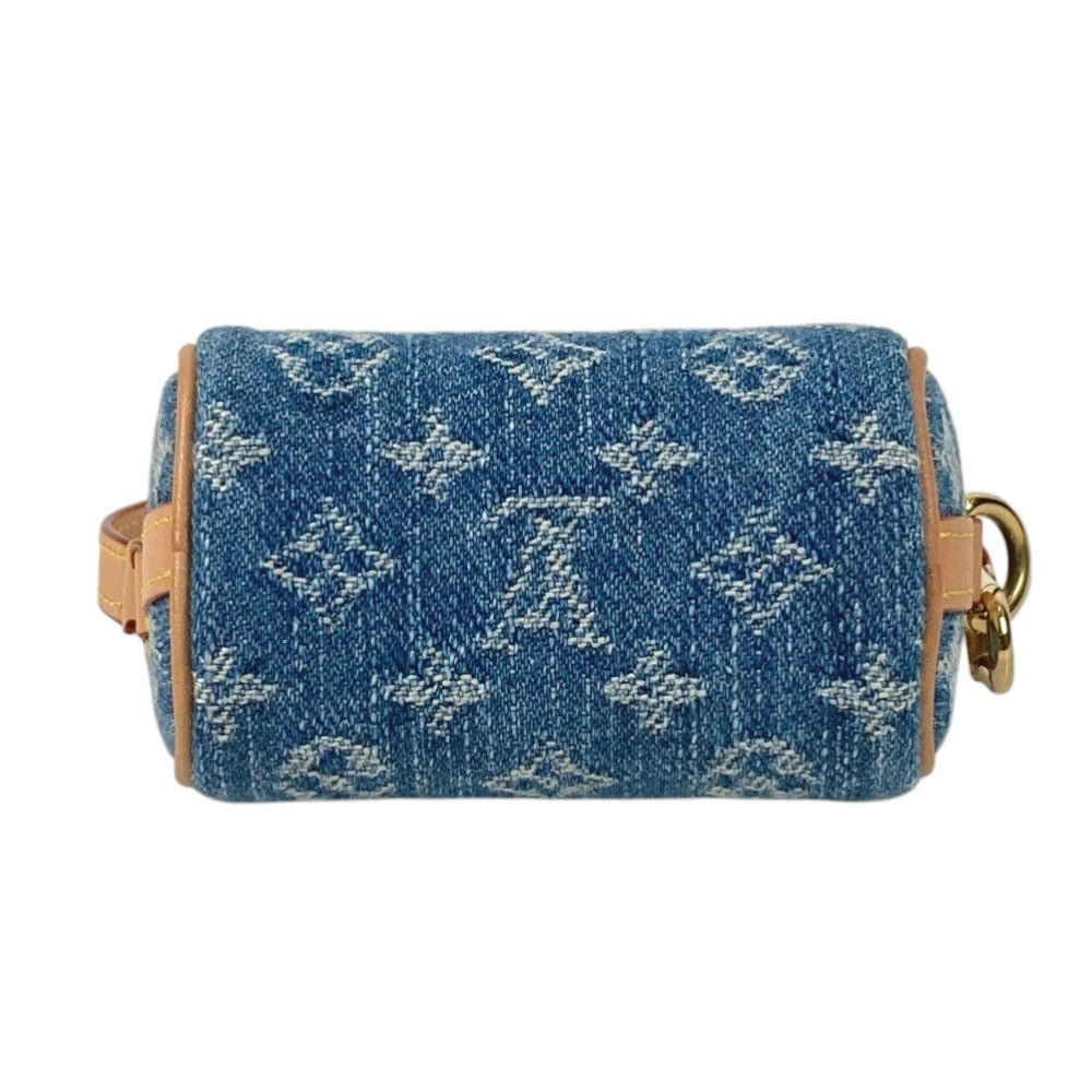 LOUIS VUITTON M01701 Monogram Denim Bijou Sac Micro Speedy Bag Charm Key Holder Monogram Denim Unisex Blue