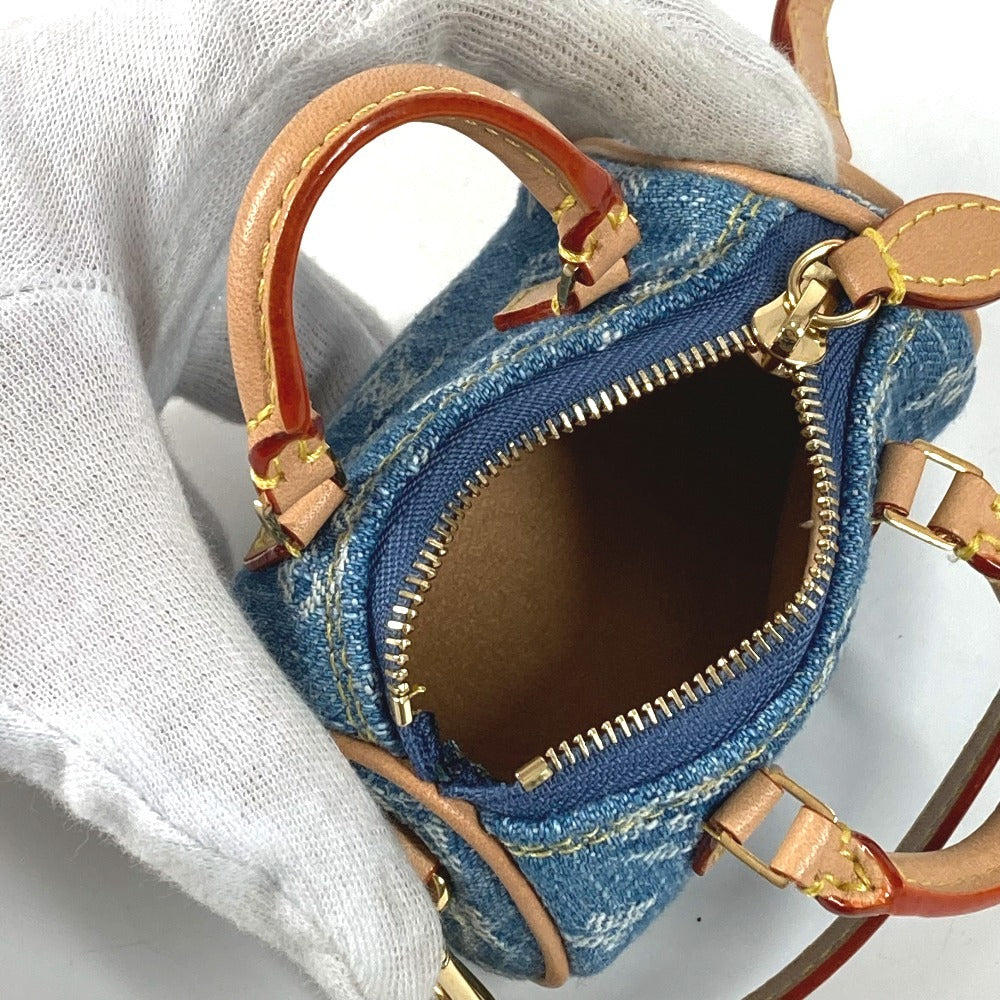 LOUIS VUITTON M01701 Monogram Denim Bijou Sac Micro Speedy Bag Charm Key Holder Monogram Denim Unisex Blue