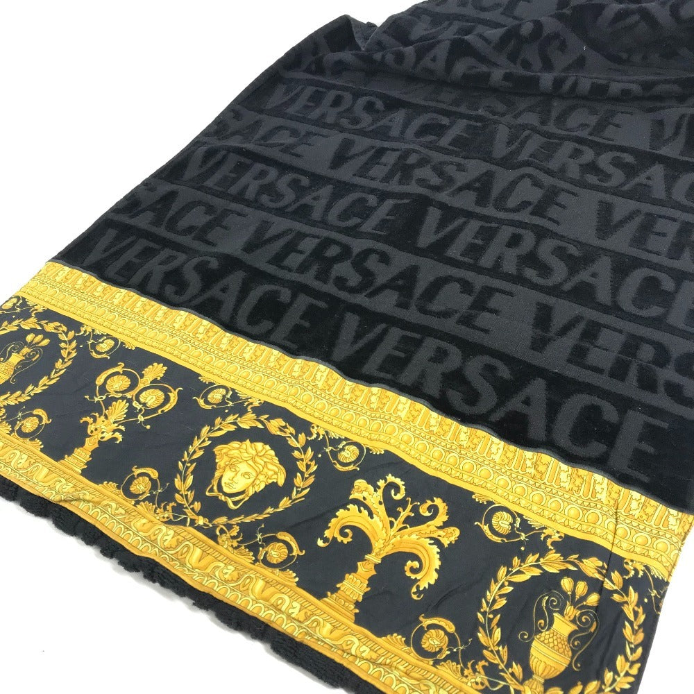 VERSACE Home Throw Blanket I LOVE BAROQUE 2-Piece Set Beach Towel Face Towel Pair Towel Cotton Unisex Black