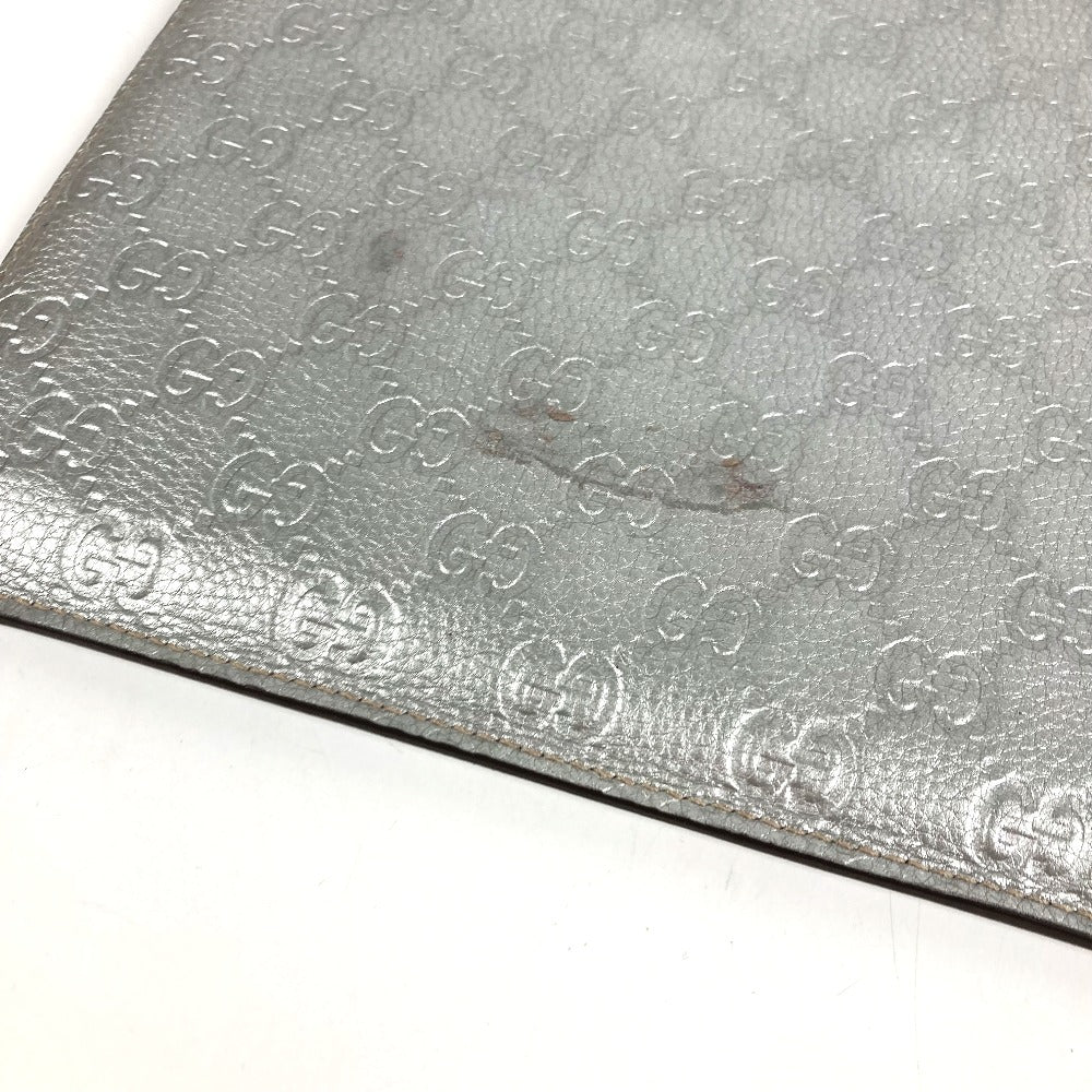 GUCCI 256575 GG iPad Case iPad Tablet Case Cover Guccissima Leather Unisex Silver