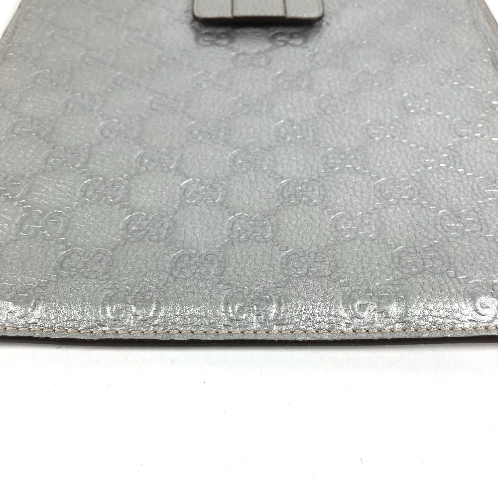 GUCCI 256575 GG iPad Case iPad Tablet Case Cover Guccissima Leather Unisex Silver