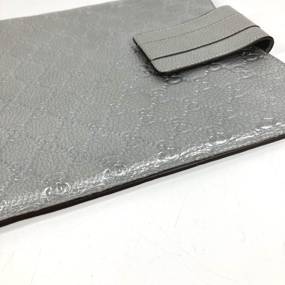 GUCCI 256575 GG iPad Case iPad Tablet Case Cover Guccissima Leather Unisex Silver