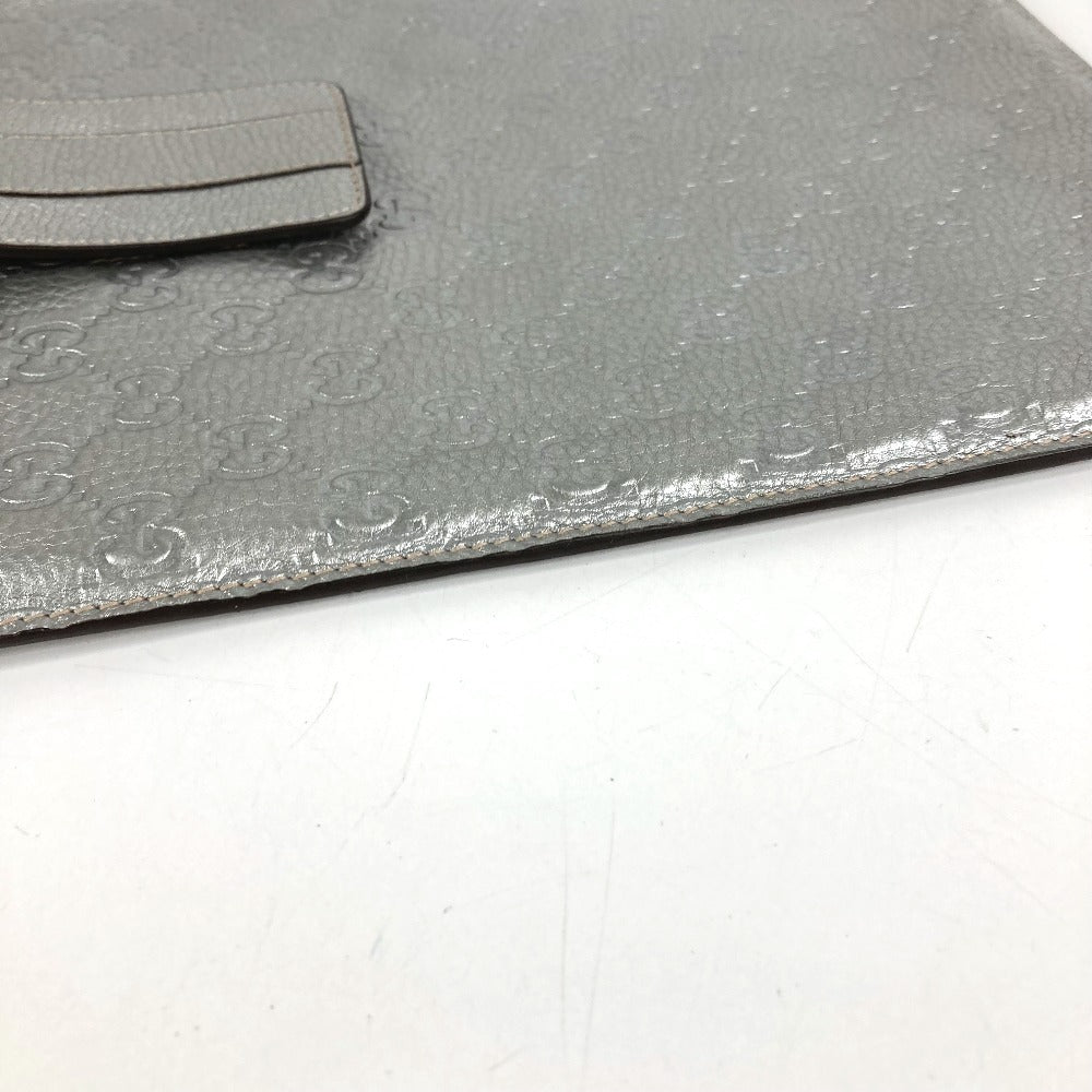 GUCCI 256575 GG iPad Case iPad Tablet Case Cover Guccissima Leather Unisex Silver