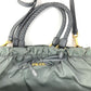 PRADA Triangle Logo Plate Bag 2-Way Tote Bag Crossbody Handbag Shoulder Bag Leather/Nylon Unisex Gray