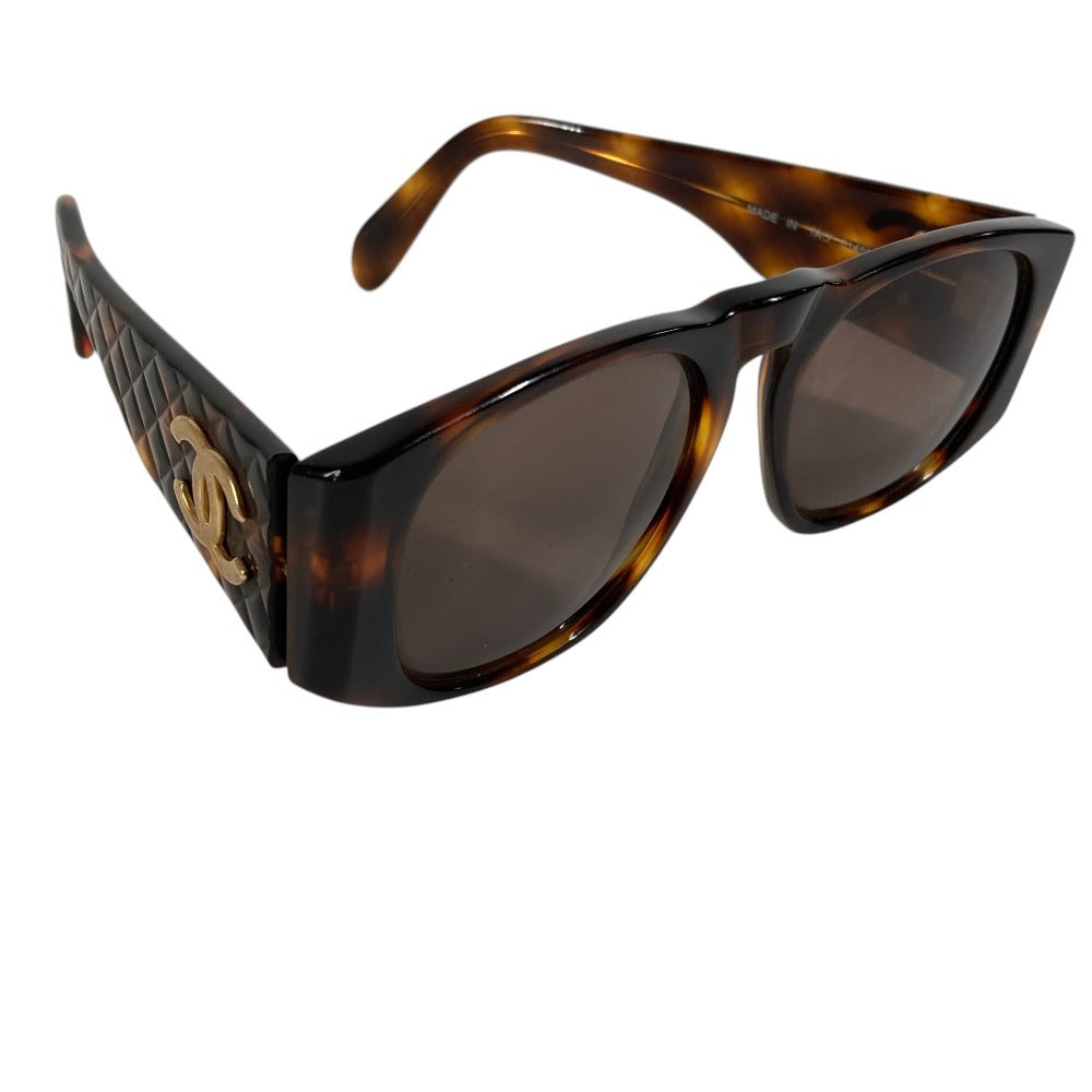 CHANEL 01450 Vintage CC Coco Mark Logo Eyeglasses Eyewear Glasses Sunglasses Plastic Women's Brown