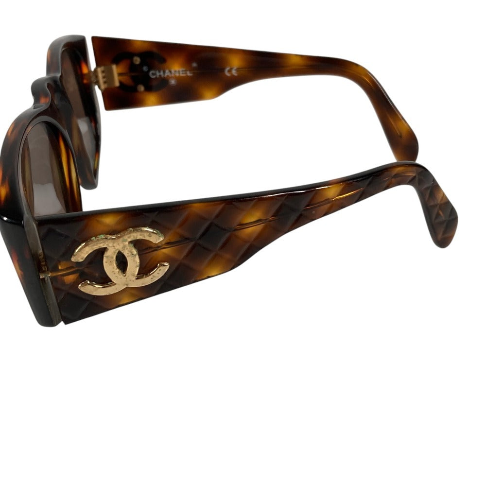 CHANEL 01450 Vintage CC Coco Mark Logo Eyeglasses Eyewear Glasses Sunglasses Plastic Women's Brown