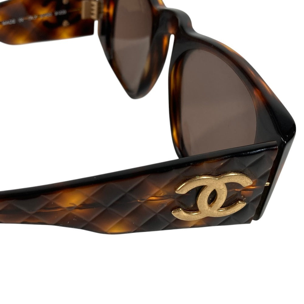 CHANEL 01450 Vintage CC Coco Mark Logo Eyeglasses Eyewear Glasses Sunglasses Plastic Women's Brown