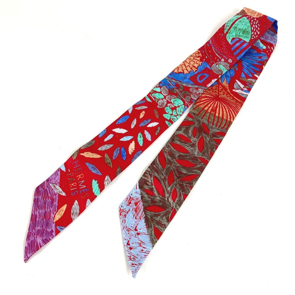 HERMES Twilly Bandeau Scarf Accessory Scarf Silk Women's Red