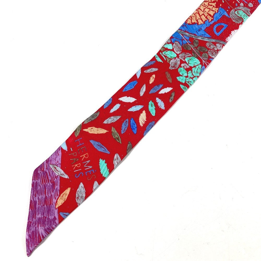 HERMES Twilly Bandeau Scarf Accessory Scarf Silk Women's Red