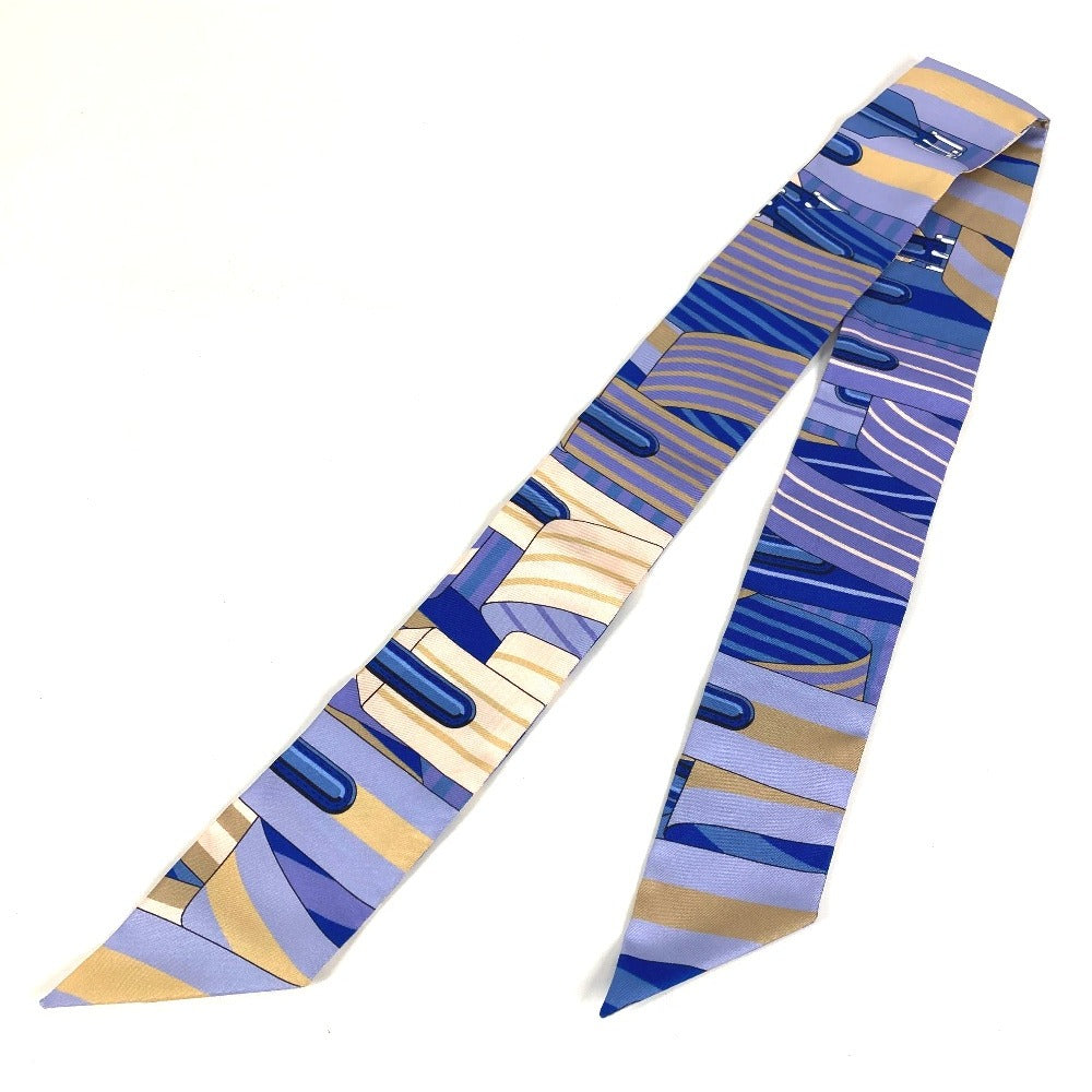 HERMES Twilly Bandeau Scarf Accessory Scarf Silk Women's Blue