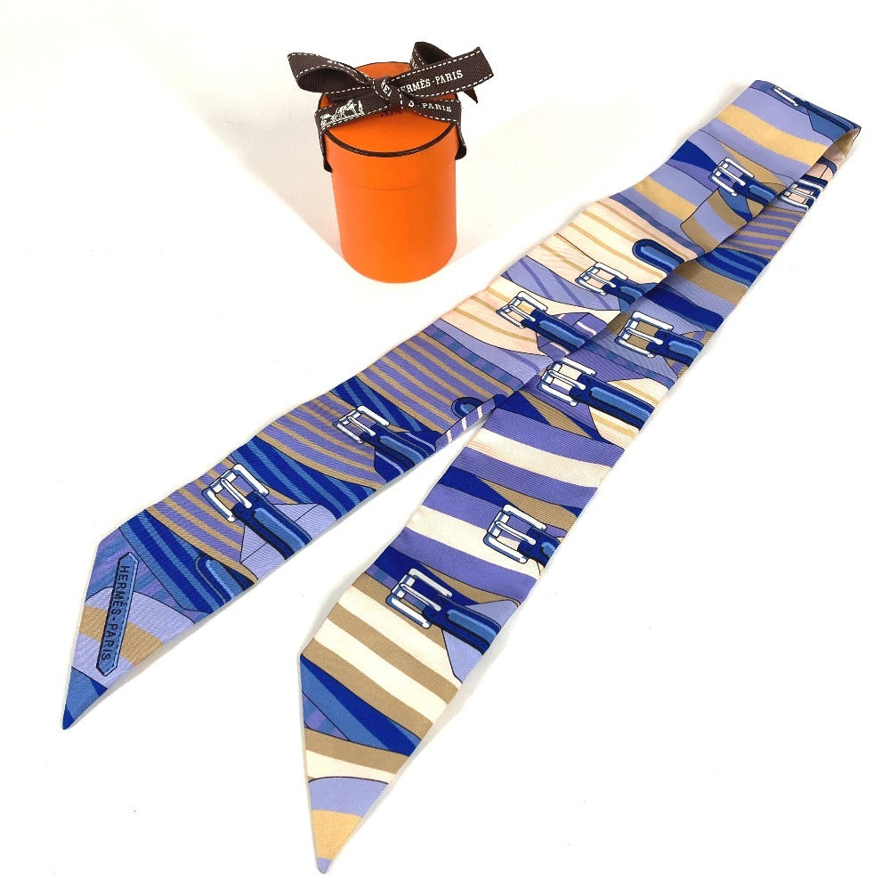 HERMES Twilly Bandeau Scarf Accessory Scarf Silk Women's Blue
