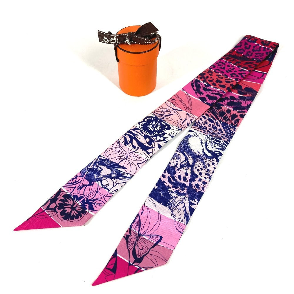 HERMES Jungle Love Twilly Bandeau Scarf Accessory Scarf Silk Women's Multicolor
