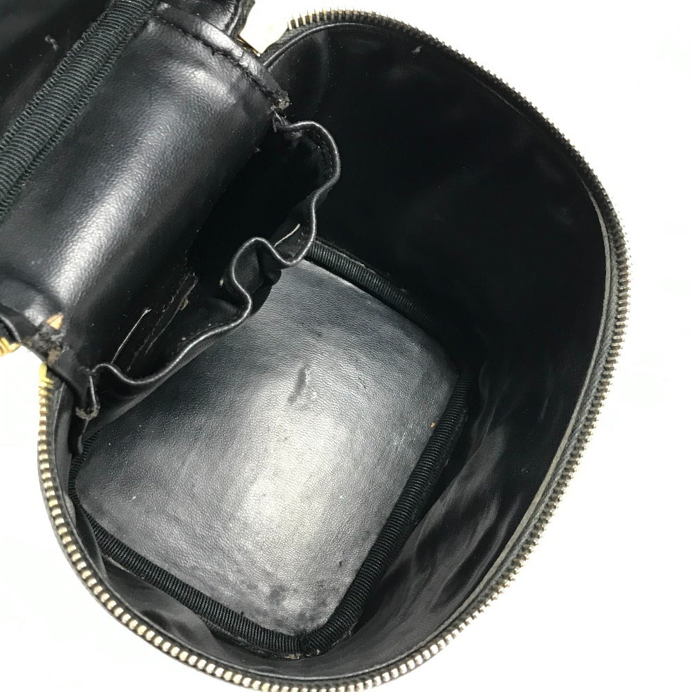 CHANEL A01998 CC ココマーク ロゴ カバン バニティバッグ 縦型 ハンドバッグ キャビアスキン レディース ブラック