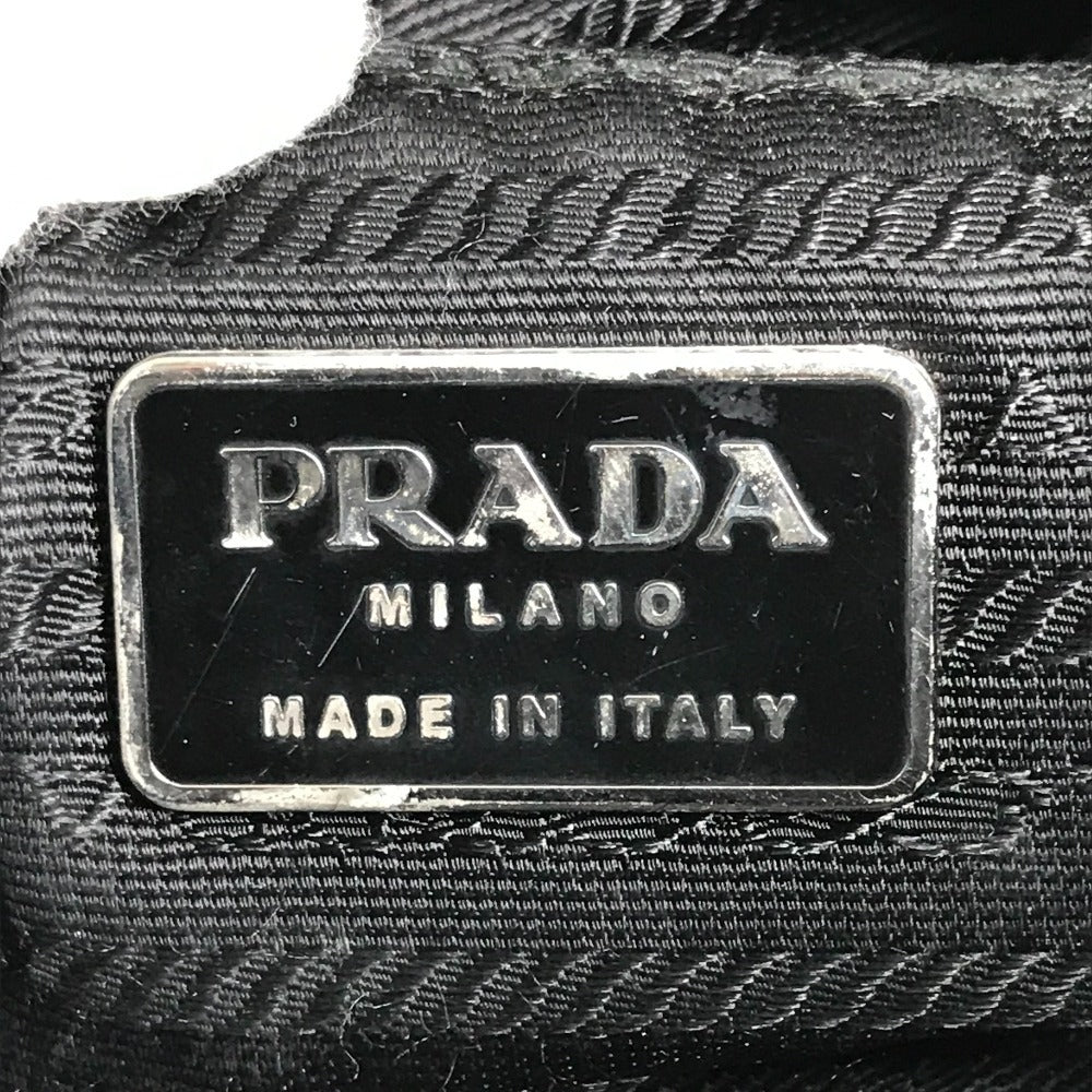 PRADA Triangle Logo Plate Shoulder Bag Tote Bag Nylon Unisex Khaki