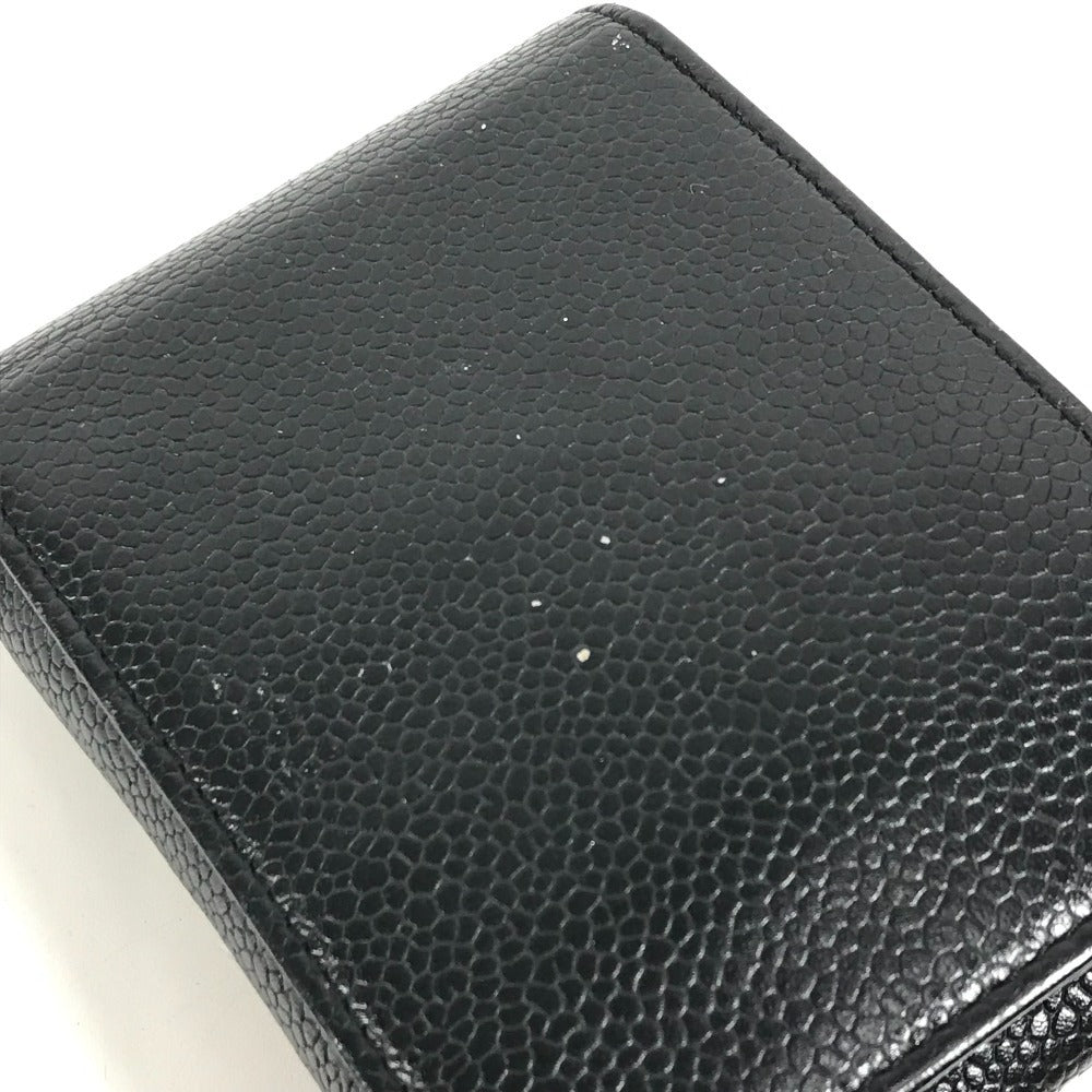 CHANEL A13511 CC Coco Mark Logo Cigarette Case Pouch, Small Item Case, Caviar Leather, Unisex, Black
