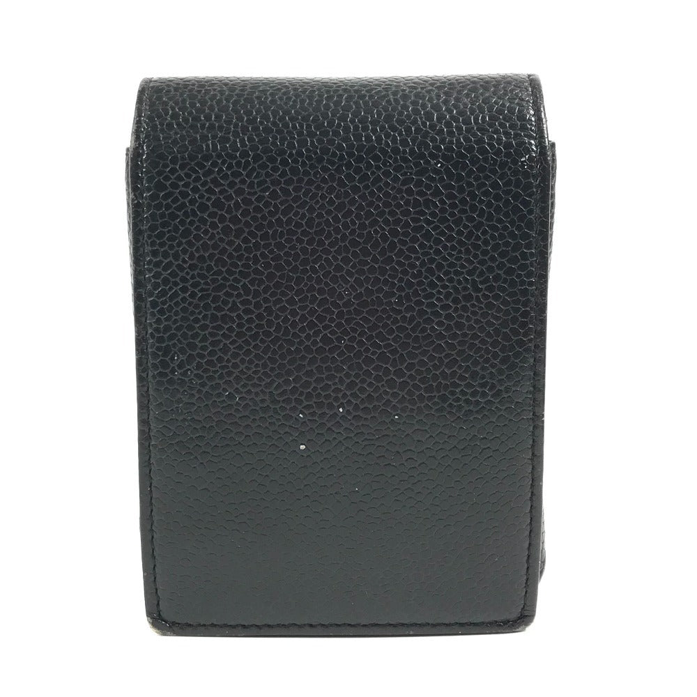 CHANEL A13511 CC Coco Mark Logo Cigarette Case Pouch, Small Item Case, Caviar Leather, Unisex, Black