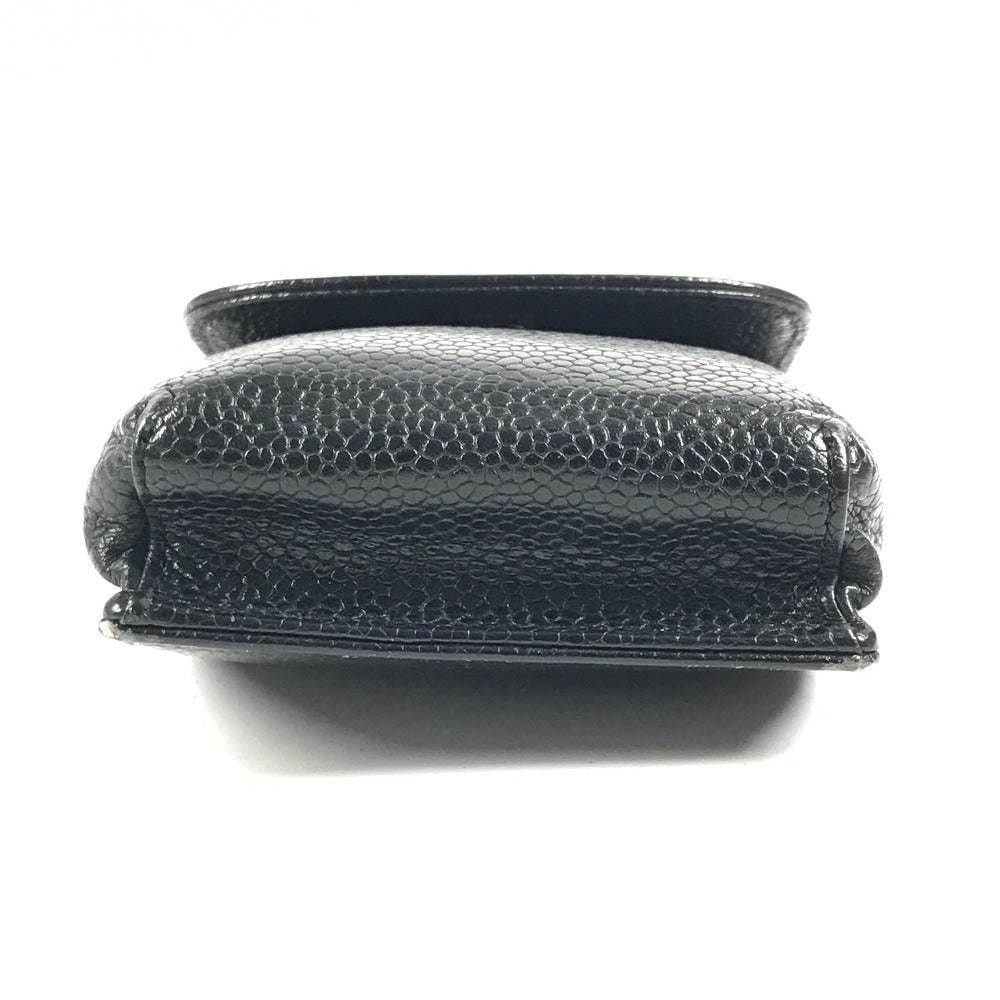 CHANEL A13511 CC Coco Mark Logo Cigarette Case Pouch, Small Item Case, Caviar Leather, Unisex, Black