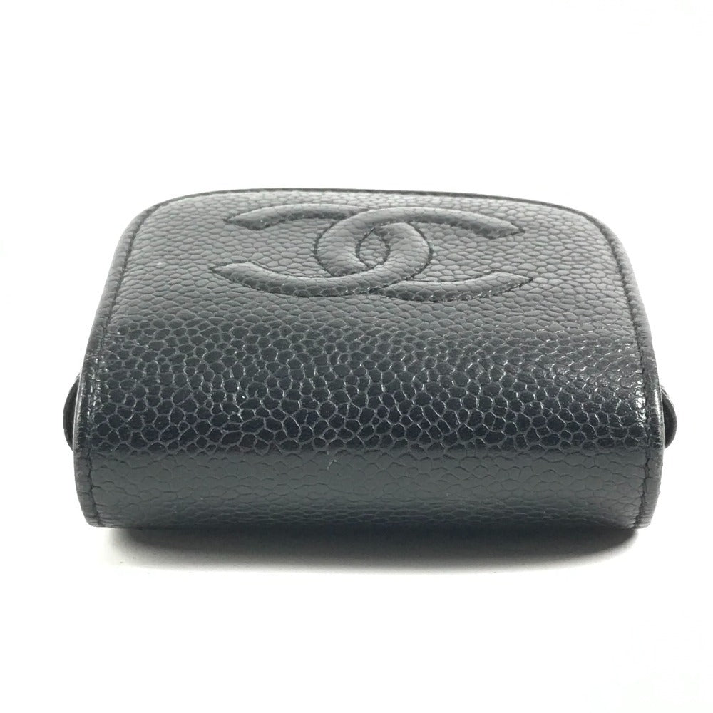 CHANEL A13511 CC Coco Mark Logo Cigarette Case Pouch, Small Item Case, Caviar Leather, Unisex, Black
