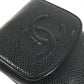 CHANEL A13511 CC Coco Mark Logo Cigarette Case Pouch, Small Item Case, Caviar Leather, Unisex, Black