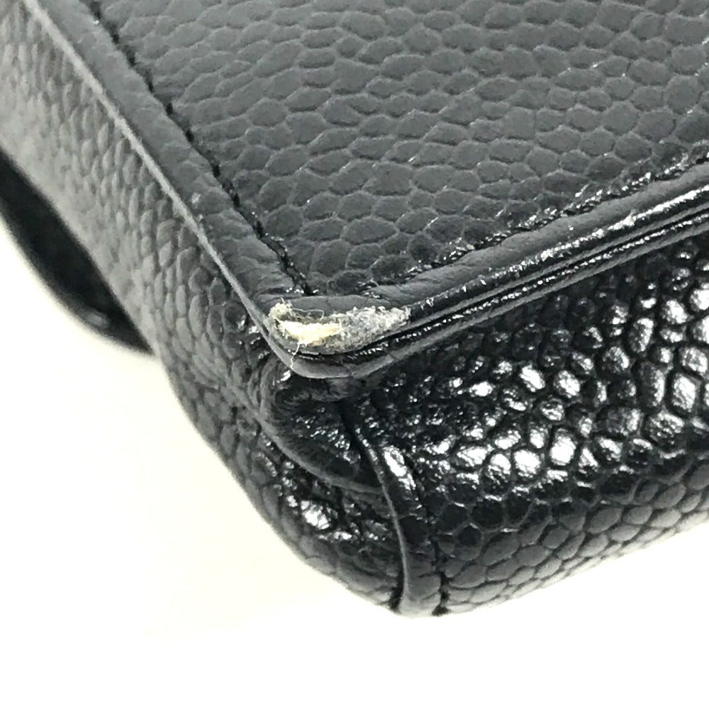 CHANEL A13511 CC Coco Mark Logo Cigarette Case Pouch, Small Item Case, Caviar Leather, Unisex, Black