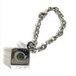 CARTIER Logo Dice Cube Pendant Top Bag Charm Accessory Keychain Metal Unisex Silver