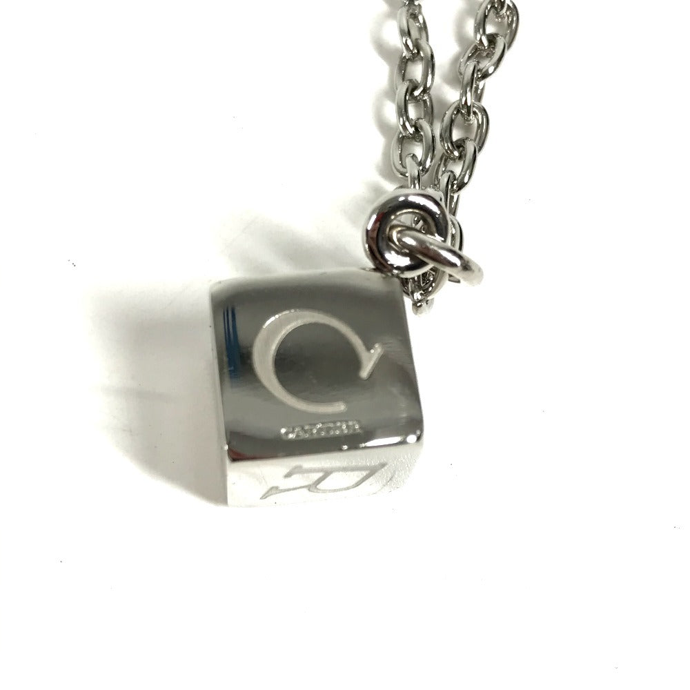 CARTIER Logo Dice Cube Pendant Top Bag Charm Accessory Keychain Metal Unisex Silver