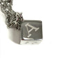 CARTIER Logo Dice Cube Pendant Top Bag Charm Accessory Keychain Metal Unisex Silver