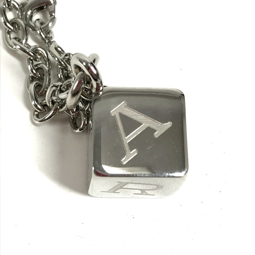 CARTIER Logo Dice Cube Pendant Top Bag Charm Accessory Keychain Metal Unisex Silver