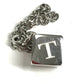 CARTIER Logo Dice Cube Pendant Top Bag Charm Accessory Keychain Metal Unisex Silver