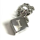 CARTIER Logo Dice Cube Pendant Top Bag Charm Accessory Keychain Metal Unisex Silver