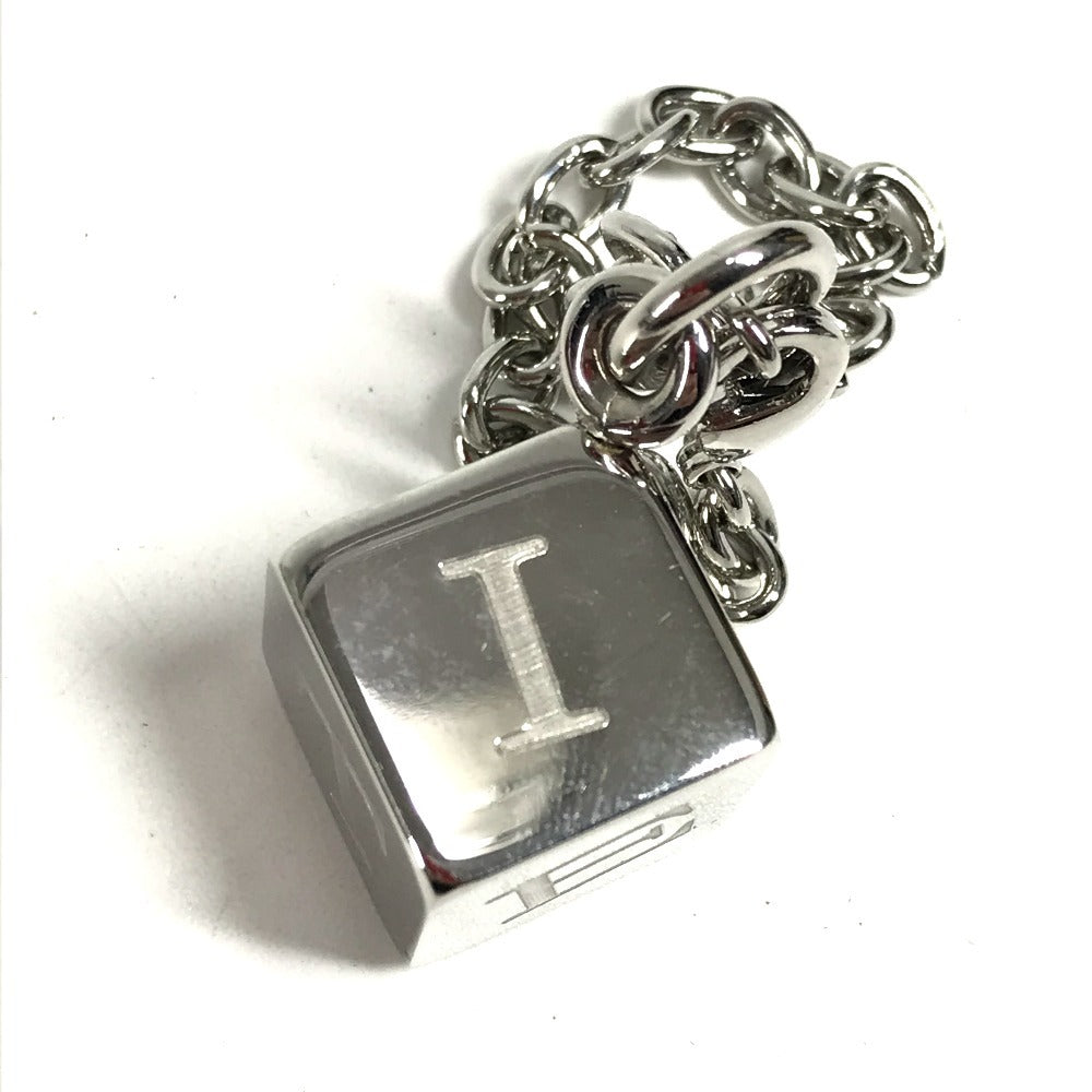 CARTIER Logo Dice Cube Pendant Top Bag Charm Accessory Keychain Metal Unisex Silver