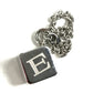 CARTIER Logo Dice Cube Pendant Top Bag Charm Accessory Keychain Metal Unisex Silver