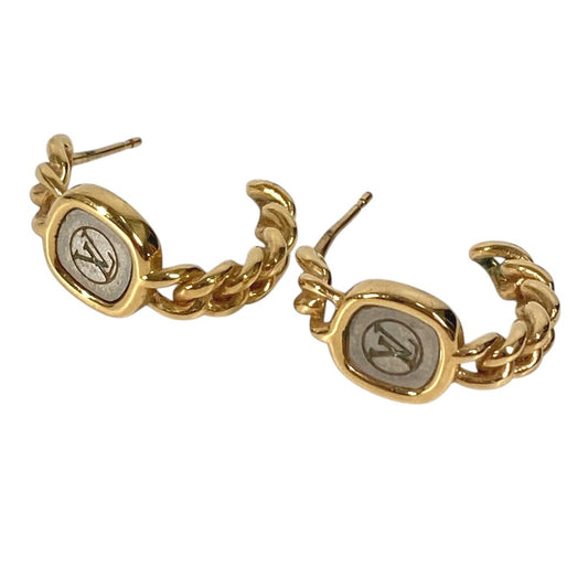 LOUIS VUITTON M61093 LVロゴ IDピアス チェーンモチーフ アクセサリー ピアス メタル ユニセックス ゴールド