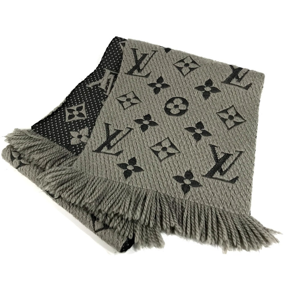 LOUIS VUITTON M72242 Monogram Echarpe Logomania Fashion Accessory Winter Accessory Warmth Fringe Scarf Wool Unisex Gray
