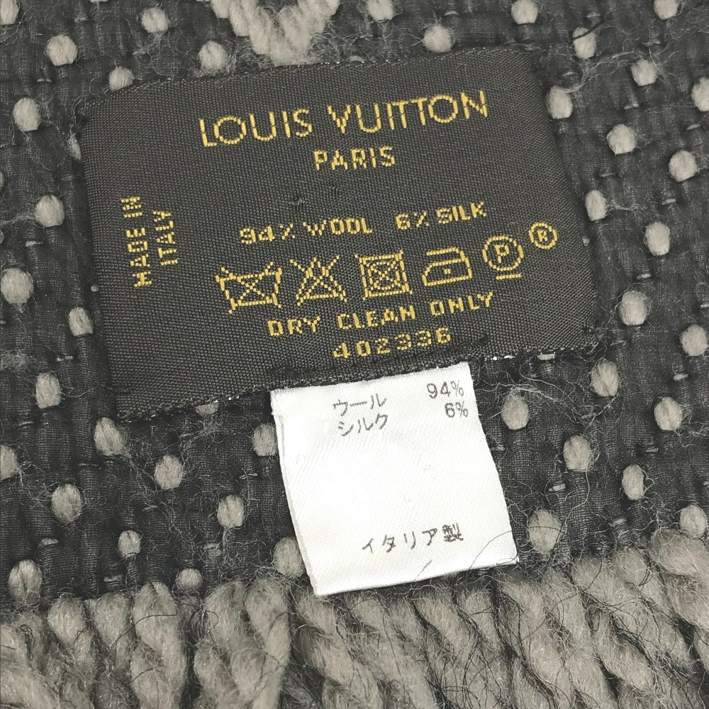 LOUIS VUITTON M72242 Monogram Echarpe Logomania Fashion Accessory Winter Accessory Warmth Fringe Scarf Wool Unisex Gray