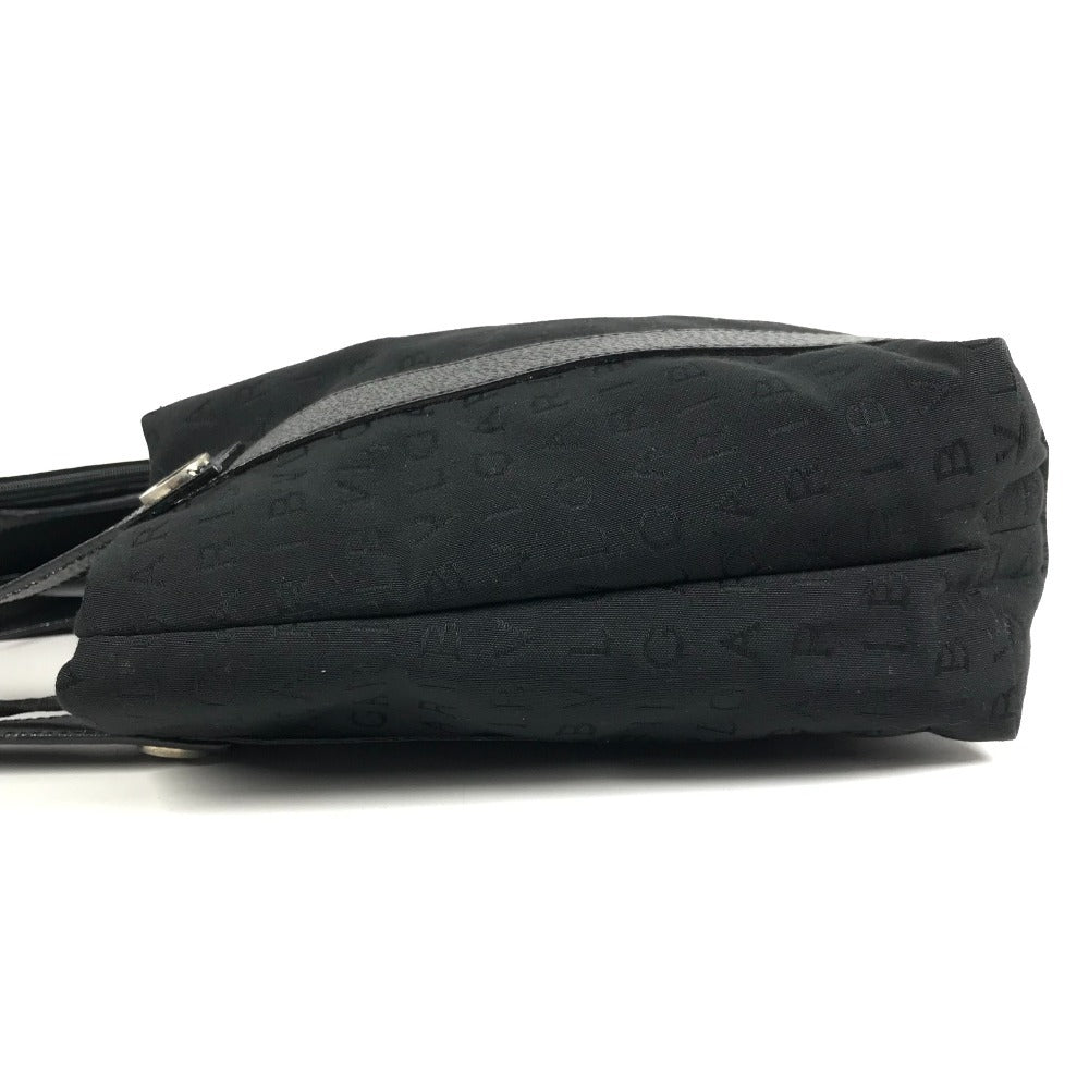 BVLGARI Logomania Pouch Tote Bag Handbag Leather/Canvas Unisex Black